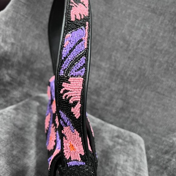 Staud Tommy Beaded Floral Shoulder Bag Quartz Acid - Picture 10 of 15